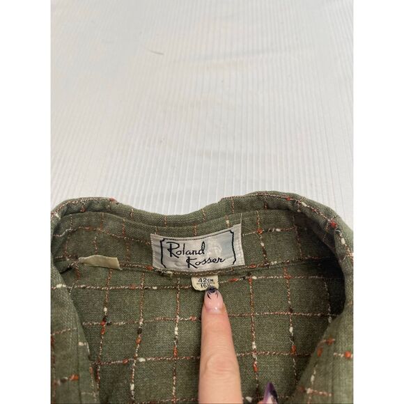 Roland Kosser Vintage Green Button Up Shirt Size 42 cm 16 1/2 - Picture 3 of 7